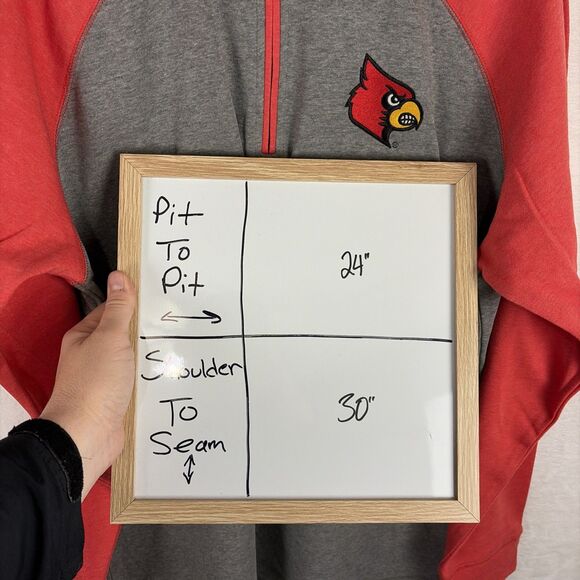 Louisville Cardinals 1/4 Zip Pullover Sweatshirt Red Gray Men’s Size XL NWT - Picture 5 of 5